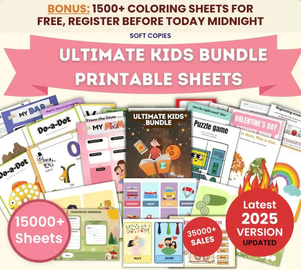 Preschool Activity MEGA Bundle – 15,000+ Printable Learning Pages for Kids