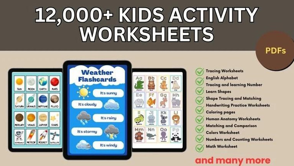 12000+ Kids Activities Worksheet Bundles (Pintables)